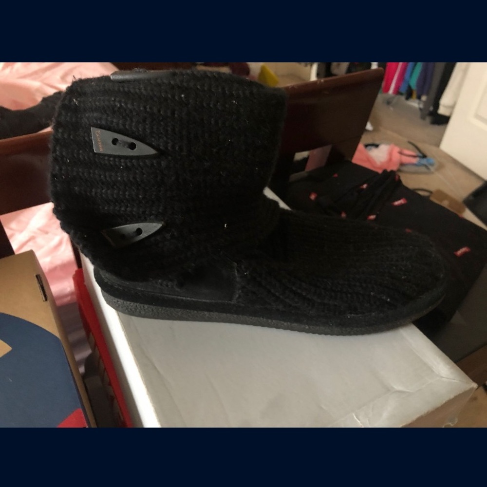 bear paw knee high knit boots